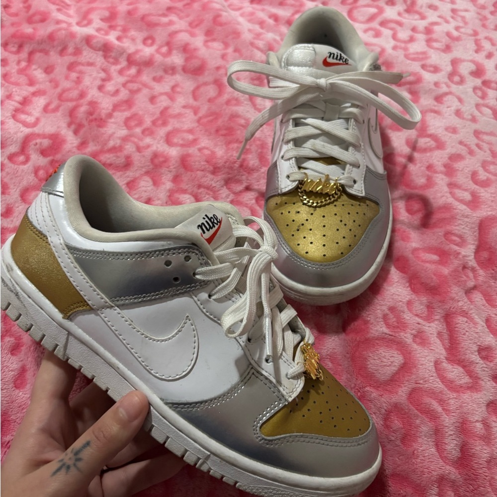 Nike Kids' Gold and White Sneakers